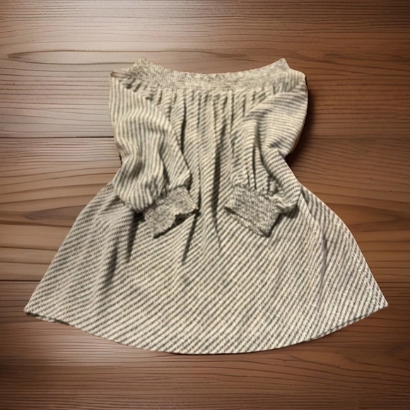 Theory 100% Silk Sheer Tunic Women's Shirt Size P Hajar Off-the-Shoulder Smocked - Picture 7 of 8